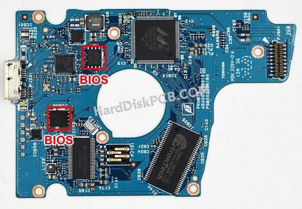 Etapas para trocar o chip do BIOS G003296A placa eletrónica HD Toshiba